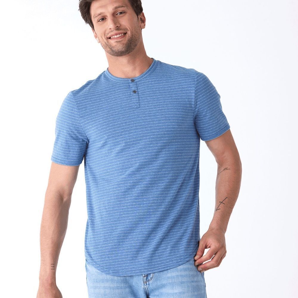 Thread 4 Thought Topview Stripe Triblend SS HenleyโBlue L NWT Stitch Fix